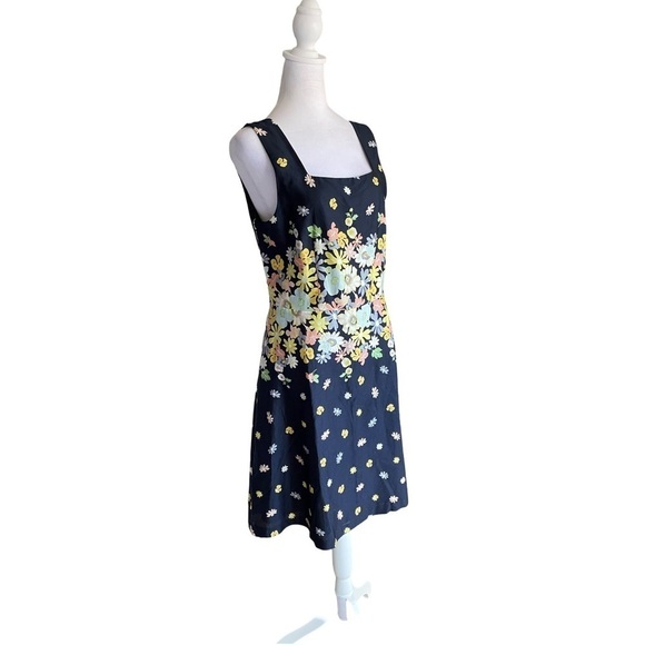 LOFT Dresses & Skirts - LOFT Outlet Navy Floral Print Cotton Dress Size 10